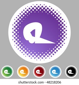 Stretching stick figure isolated web icon on a background.