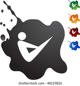 Stretching stick figure isolated web icon on a background.