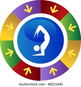 Icono web aislado de la figura de palo de estiramiento en un fondo.