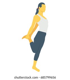 
Stretching Stylized Person Knee Color Vector Icon 
