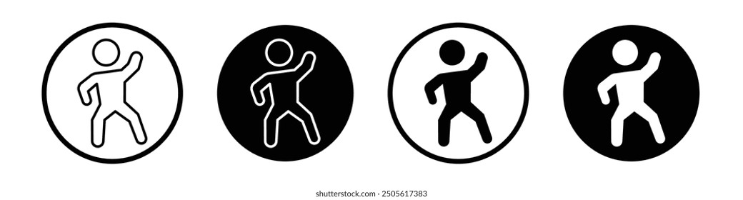 Dehnung Vektorsymbol Set schwarz gefüllt und umrissen Stil.
