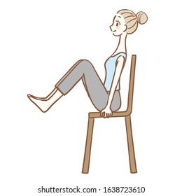 Stretching while sitting in a chair