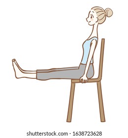 Stretching while sitting in a chair