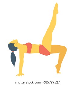 
Stretching Woman Color Vector Icon 
