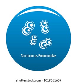 Stretococcus pneumonidae icon vector blue circle isolated on white background 