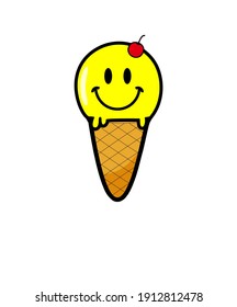 Stretwear Design Componen, Smile Ice Cream , for Commercial Use