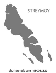 Streymoy map grey illustration silhouette