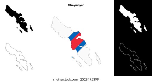 Streymoyar region outline map set
