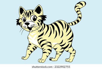 Gato más estricto, dibujo del gato de dibujos animados