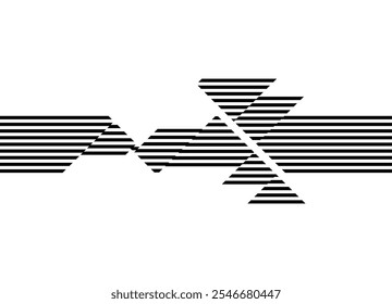 Strict abstract pattern of black broken lines on a white background in retro style. Striped vector background. Design element. . For covers, postcards, advertisements, videos, games. Debris
