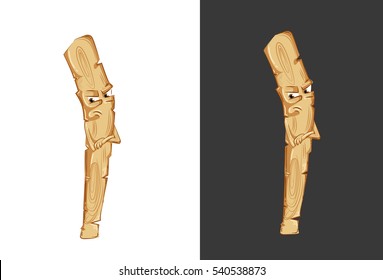 Strict arrogant and angry Stick. High detailed vector illustration