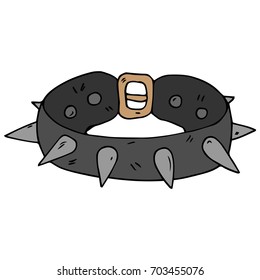 A strict collar. Collar for dogs with thorns. Vector illustration.