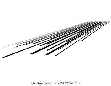 
A strict daily view with black straight lines in perspective on a white aphid.  Smooth design element. Dynamic vector background.