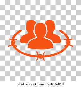Strict Management icon. Vector illustration style is flat iconic symbol, orange color, transparent background. Designed for web and software interfaces.