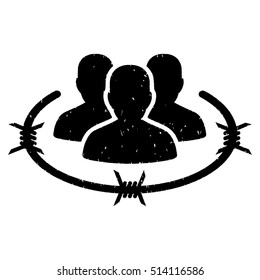 Strict Management rubber seal stamp watermark. Icon vector symbol with grunge design and dirty texture. Scratched black ink sticker on a white background.