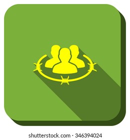 Strict Management vector icon. Style is square rounded button, vector symbol with longshadow, white background.