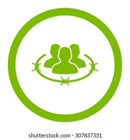 Strict management vector icon. This rounded flat symbol is drawn with eco green color on a white background.