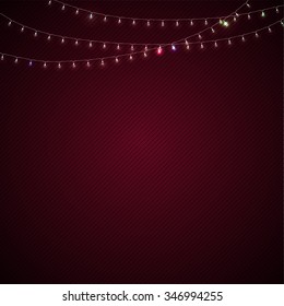 Strict minimalism. Business. Background. Dark background, light bulbs garlands. Garlands. Business design. Celebration.