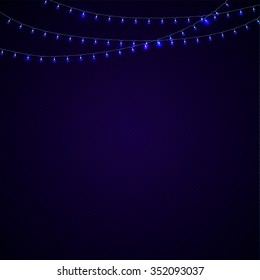 Strict minimalism. Business. Background. Dark background, light bulbs garlands. Garlands. Business design. Celebration.