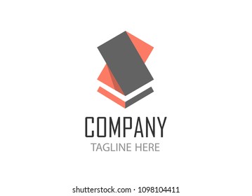 Strict modern logo template for office business. Vector emblem in EPS 10.