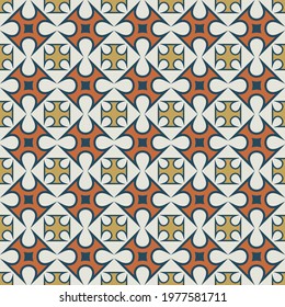 a strict seamless pattern of lined up overlapping rhombuses and cruciform shapes with strokes. celtic motives. vector
