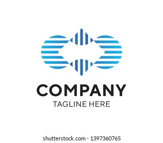 Strict serious line logo template for a technological or financial business. Vector eps 10