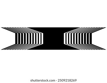 Strict vector pattern of black lines on a white background in retro style. Black and white vector background. Design element with place for text.