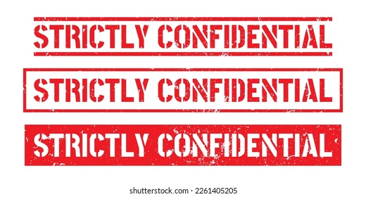 Strictly confidential grunge rubber stamp on white background, vector illustration