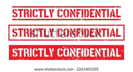 Strictly confidential grunge rubber stamp on white background, vector illustration