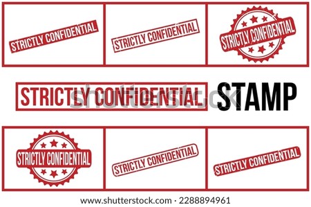 Strictly Confidential Rubber Stamp Set Vector