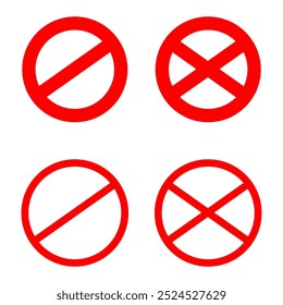 Strictly prohibited signs.Red Prohibited sign No icon warning or stop symbol safety danger,Prohibited Sign Icon