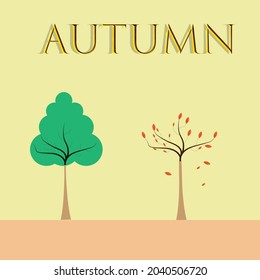 Las estenosis en el árbol a medida que llega el otoño. ilustración vectorial