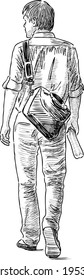striding man