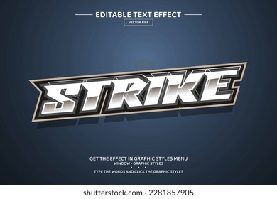 Strike 3D editable text effect template