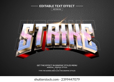 Strike 3D editable text effect template