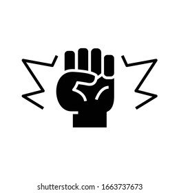 Strike black icon, concept illustration, vector flat symbol, glyph sign.
