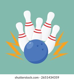 greve, bola de boliche bater pins de boliche, ilustração da competição de jogos de boliche 