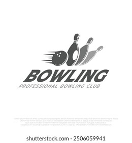 strike bowling ball logo vector template. Illustration design of a bowling ball hitting many pins