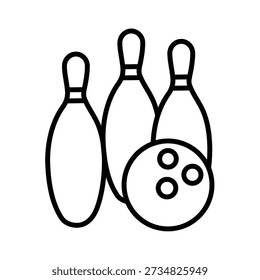Strike Bowling Icon, Bowling Vector Line Icon, Bowling Game Vector Icon illustration for web and app..eps