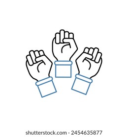 Symbol für Strike Concept Line. Einfache Elementdarstellung. Entwurf des Umrisssymbols des Strike-Konzepts.
