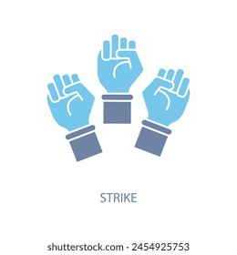 Symbol für Strike Concept Line. Einfache Elementdarstellung. Entwurf des Umrisssymbols des Strike-Konzepts.