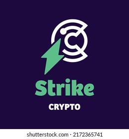 Logo Strike y crypto en estilo moderno. Con fondo blanco
