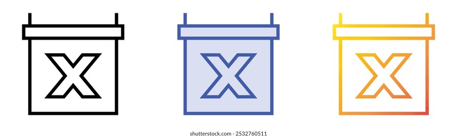 strike icon. Linear, Blue Fill and Gradient Style Design Isolated On White Background