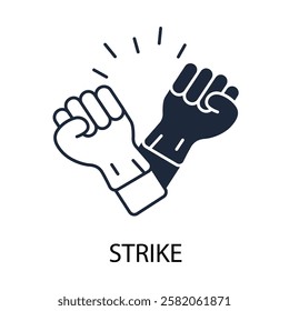 strike icon. vector.Editable stroke.linear style sign for use web design,logo.Symbol illustration.