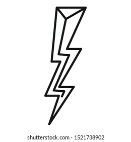 Strike lightning bolt icon. Outline strike lightning bolt vector icon for web design isolated on white background