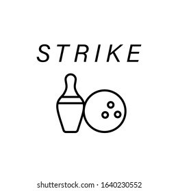 Strike pins ball icon. Simple line, outline vector elements of prize icons for ui and ux, website or mobile application