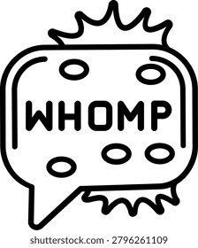 Strike sound expression bub Sticker Line Icon Vector Design