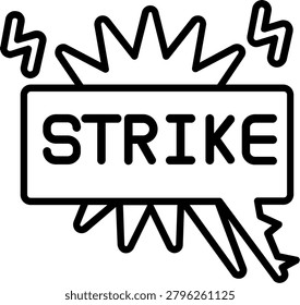 Strike sound expression bub Sticker Line Icon Vector Design
