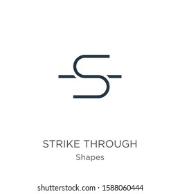 Strike through icon vector. Trendy flat strike through icon from shapes collection isolated on white background. Vector illustration can be used for web and mobile graphic design, logo, eps10