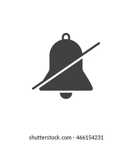 strikeout bell icon vector, alarm mute solid logo illustration, pictogram isolated on white